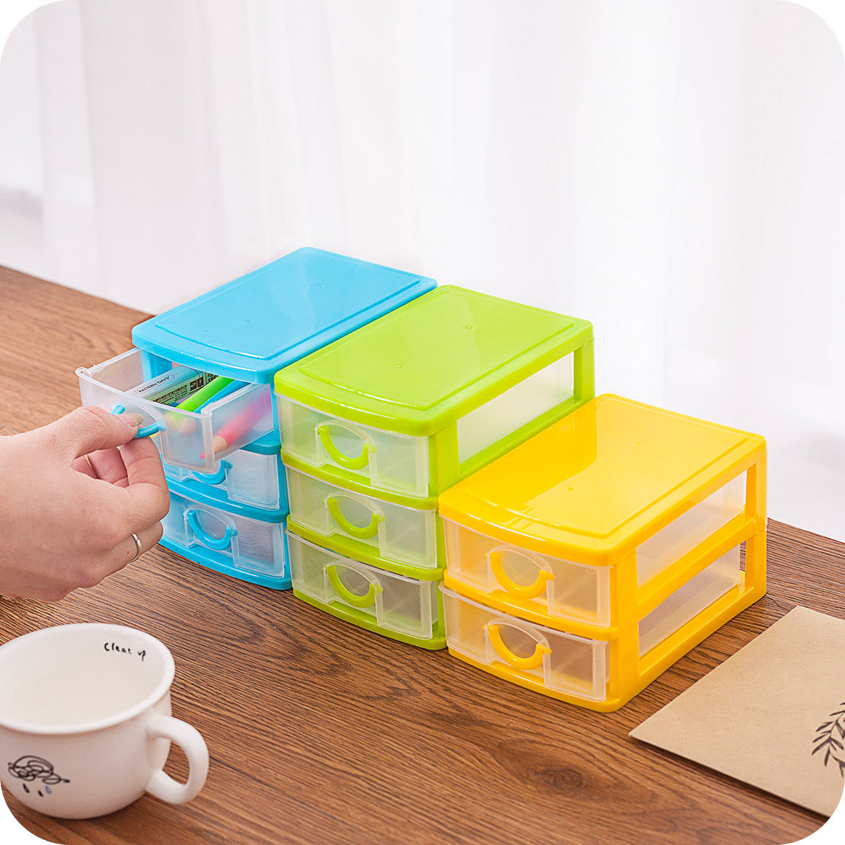 S Traders  3 Drawers Desktop Multipurpose Organizer